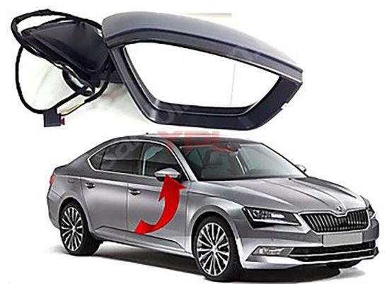 AYNA KOMPLE SAG 9 PIN CEVRE AYDINLATMALI KATLANIR SUPERB 2015>> - 3V1857508A resmi