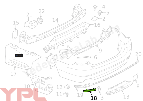 REFLEKTOR ARKA TAMPON SOL BMW M5 STYLE F10 10>13 - 63147203237 resmi