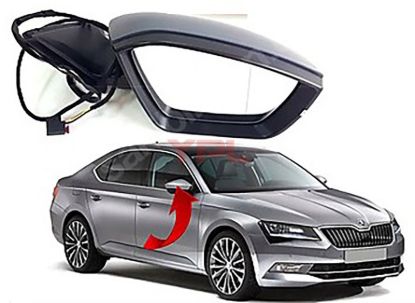 AYNA KOMPLE SAG 9 PIN CEVRE AYDINLATMALI KATLANIR SUPERB 2015>> - 3V1857508A resmi