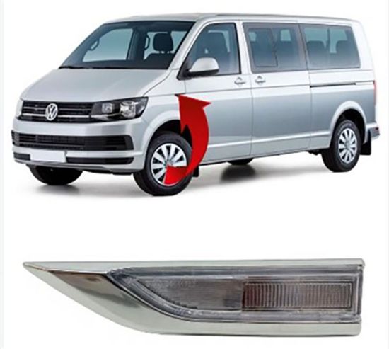 Çamurluk Sinyali Krom Sol Ampullü Duylu Volkswagen Transporter T7 2016-2019 - 7E0949101A resmi