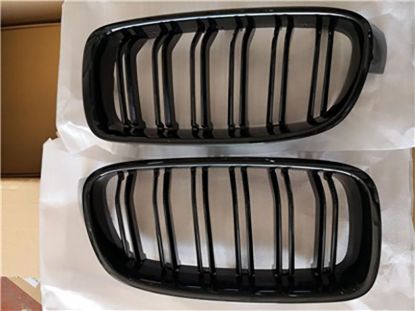 Ön Panjur Böbrek Parlak Siyah Çift Çıtalı Set BMW F30+lci 2012-2018 - GKL 340943 resmi
