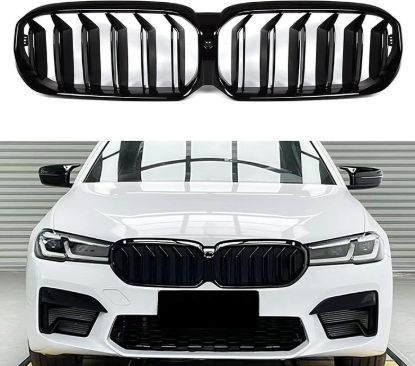 Ön Panjur Böbrek Parlak Siyah Çift Çıtalı //M5 Kasa Set BMW G30+lci F90 2021>> - 51138080591 resmi
