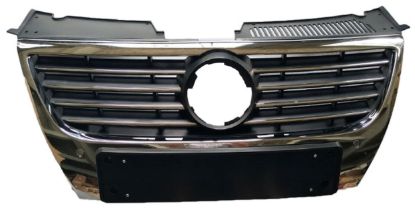Ön Panjur Krom+Sensörsüz+Krom Çizgili+Geniş Plakalık+Komple Passat 2006-2011 - 3C0853651AK PWF resmi
