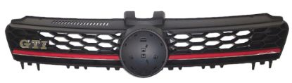 Ön Panjur Krom Kırmızı Çizgili Mat Siyah+gti Yazı+ Armasız Golf 7 GTI 2013-2017 - 5G0853651AJ BTU resmi