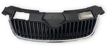 Ön Panjur Krom Çerçeve Üst Plastik Birlikte Mat Siyah Fabia 2007-2010 - 5J0853668B 9B9/5J0853607A 2ZZ resmi