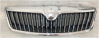 Ön Panjur Krom Çizgili Krom Çerçeve Saten Siyah Octavia 2009-2013 - 1Z0853668A 9B9/1Z0853661A 2ZZ resmi
