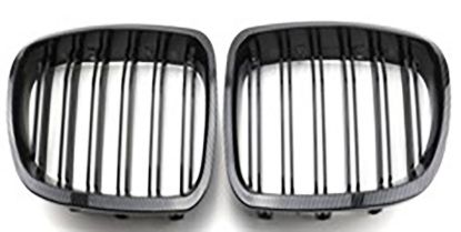 Ön Panjur Böbrek Set Karbon Çerçeve Piyano Siyah Çift Çıta BMW F10/F11/F18 - GKL 340312 resmi