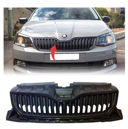 Ön Panjur Parlak Siyah Çerçeve Saten Siyah Fabia 2015-2019 - 6V0853653 9B9/6V0853761B FR9 resmi