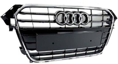 Ön Panjur Krom Çerçeve Parlak Siyah Sensörsüz Tr Plakalık A4 A4 2012-2015 - 8K0853651E T94. resmi