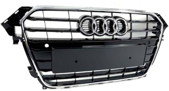 Ön Panjur Krom Çerçeve Parlak Siyah Sensörlü Tr Plakalık A4 A4 2012-2015 - 8K0853651E T94.. resmi