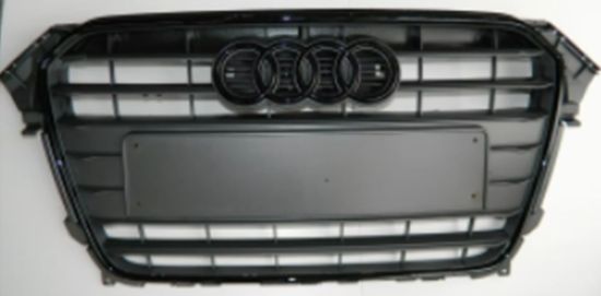 Ön Panjur Parlak Siyah Çerçeve Mat Siyah Sensörsüz Tr Plakalık A4 A4 2012-2015 - 8K0853651E VMZ. resmi