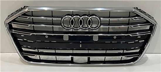 Ön Panjur Krom Çerçeve Krom Çizgili 7 Petek Radarsız Sline A8 2018-2022 - 4N0853651J RN4 resmi