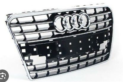 Ön Panjur Krom Çerçeve Krom Çizgili Parlak Siyah 9 Petek Audi A7 2011-2014 - 4G8853651C T94 resmi