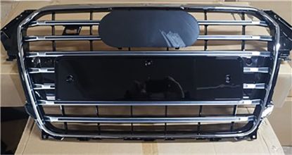 Ön Panjur Krom Çerçeve Krom Çizgili Parlak Siyah Tr Plakalık S4 A4 2012-2015 - 8K0853651S T94 resmi