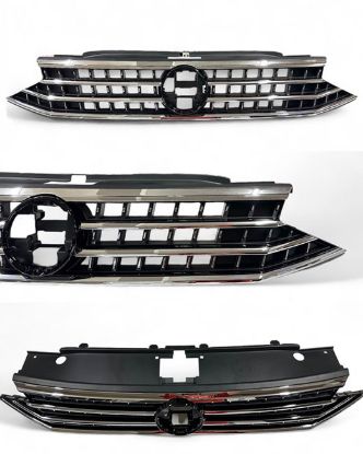 Ön Panjur Full Krom Parlak Siyah R Line Passat B9 2019-2024 - 3G0853651L BKZ resmi